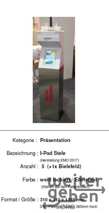 I-Pad-Stele – Spende in Celle