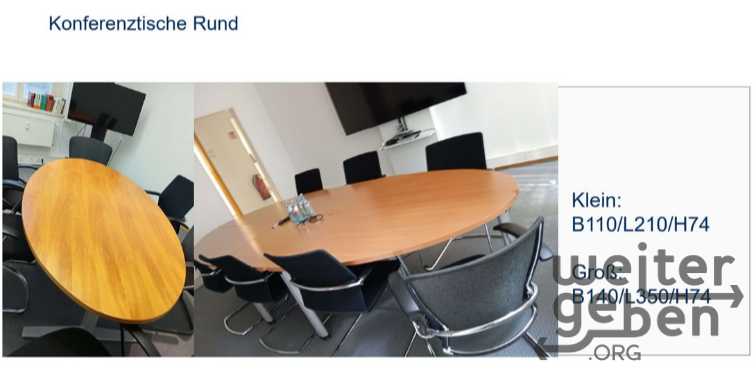 Konferenztisch oval – Spende in Frankfurt