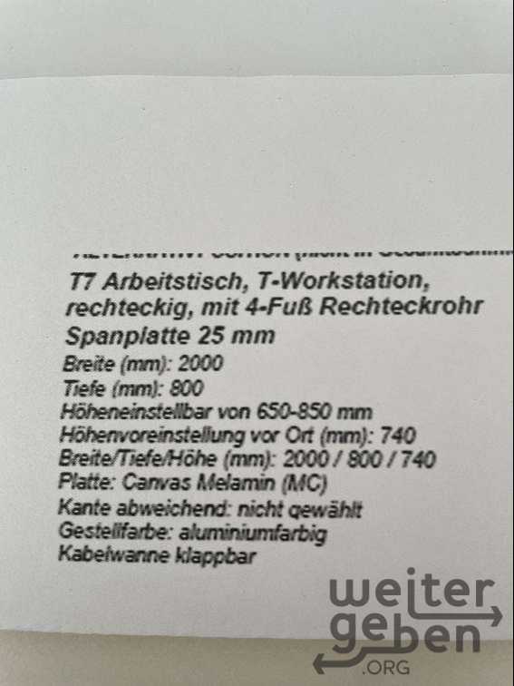 Schreibtische 200x80cm – Spende in Wien